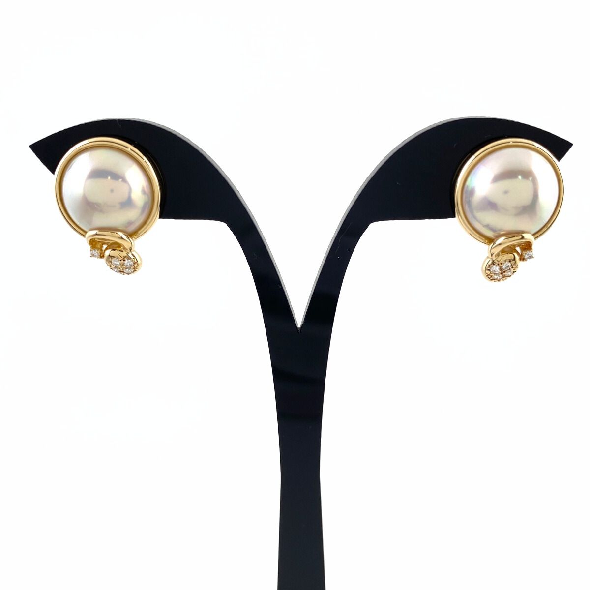 タサキ TASAKI パール デザインイヤリング YG イエローゴールド 
