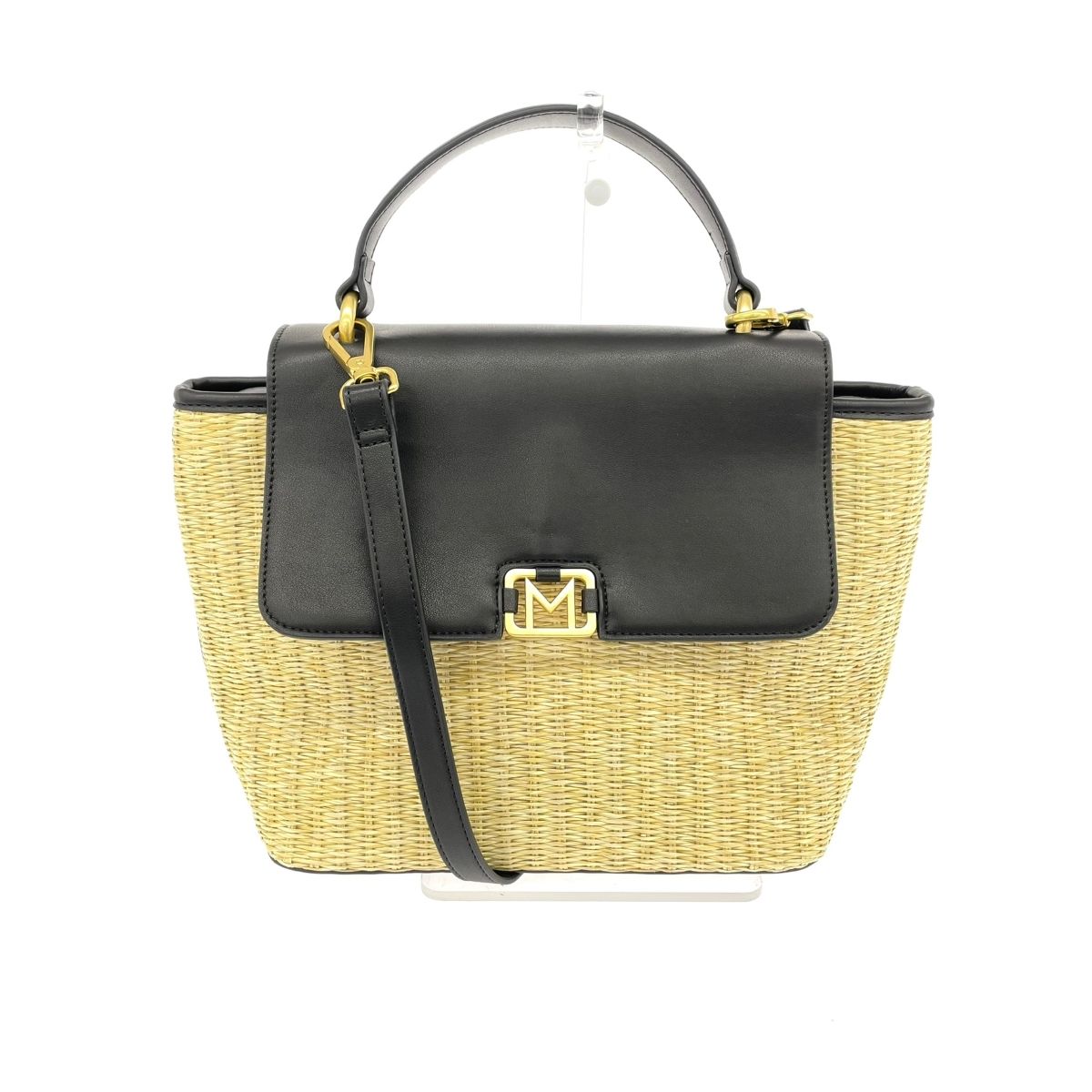 良好 MARELLA マレーラ ストロー 2WAYカゴバッグ ブラック