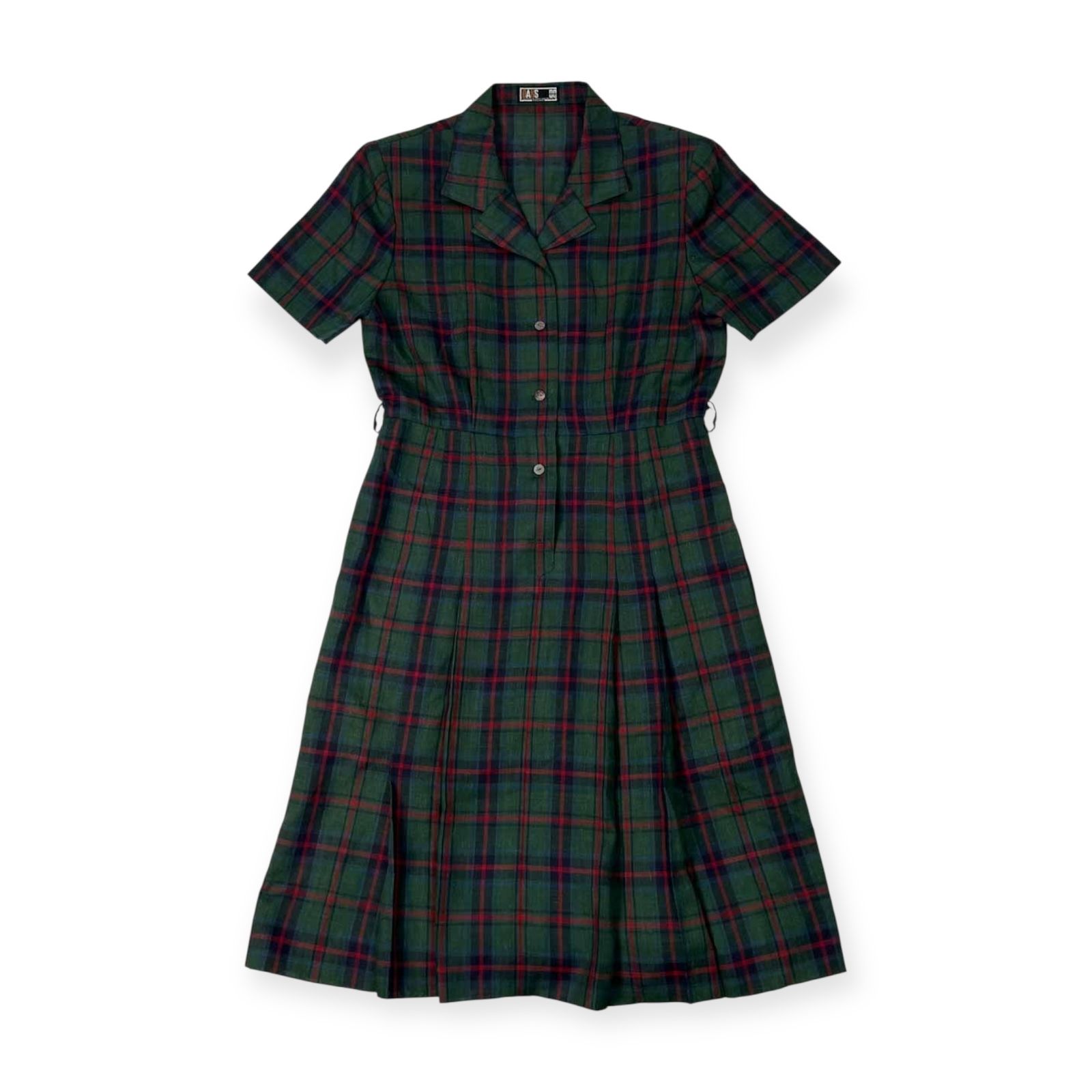 DAKSチェック柄半袖ワンピース DAKS ダックス チェック柄 リネン混 半袖 ワンピース サイズ