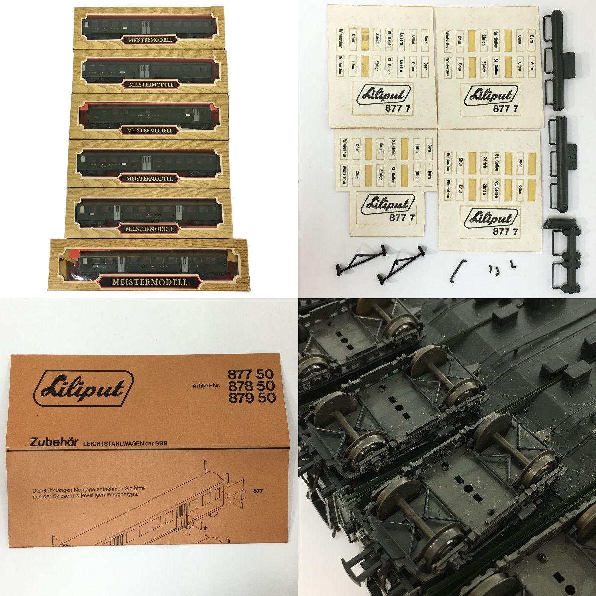Liliput 877 50 879 50 スイス連邦鉄道 SBB 2等客車 荷物車 6両セット HOゲージ 鉄道模型 N10459825