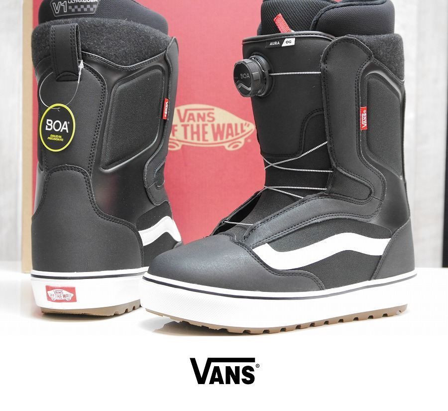 26 VANS AURA OG - 27.5 BLACK WHITE スノーボード ブーツ ボア