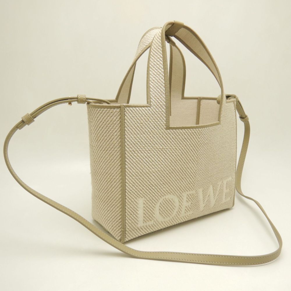 LOEWE ロエベ FONT TOTE SMALL BAG ALF1B59X14 フォント トートバッグ キャンバス ベージュ レディース 253226