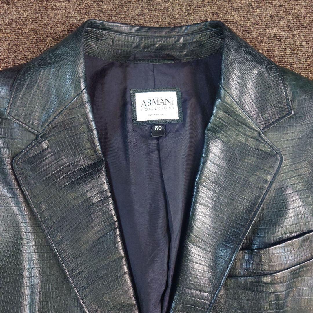 ARMANI COLLEZIONI クロコダイル レザー テーラード 本革 希少 ARMANI COLLEZIONI クロコダイル レザー テーラード 本革 希少