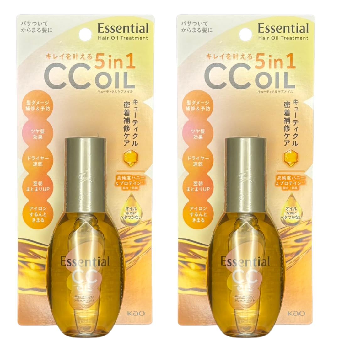 爆買い，正規品 【花王】 エッセンシャル キューティクルコートオイル 60ml ×2個セット ヘアオイル