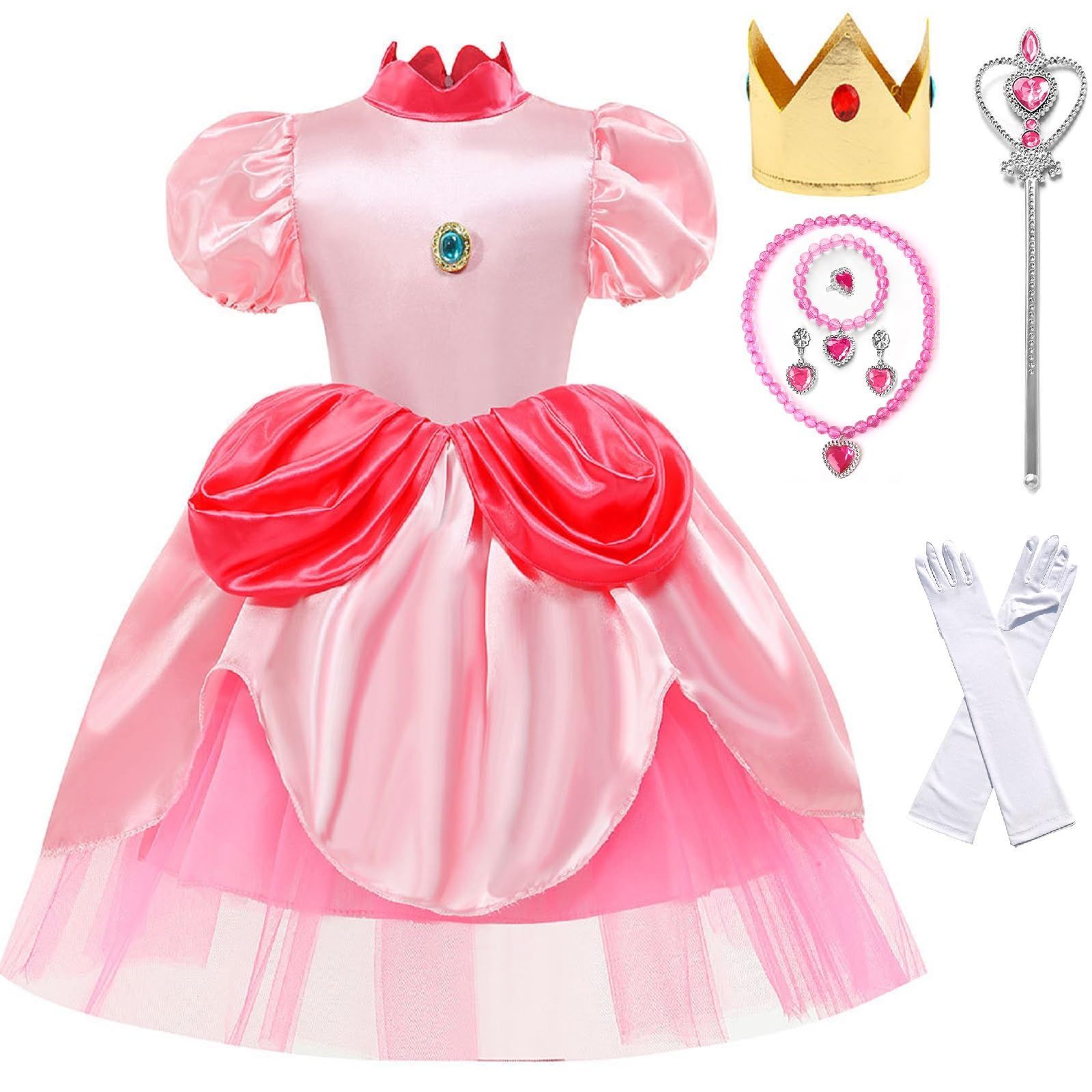 新着商品】[TUAHOUS] ピーチ姫 コスプレ 子供 ピーチ姫 ドレス