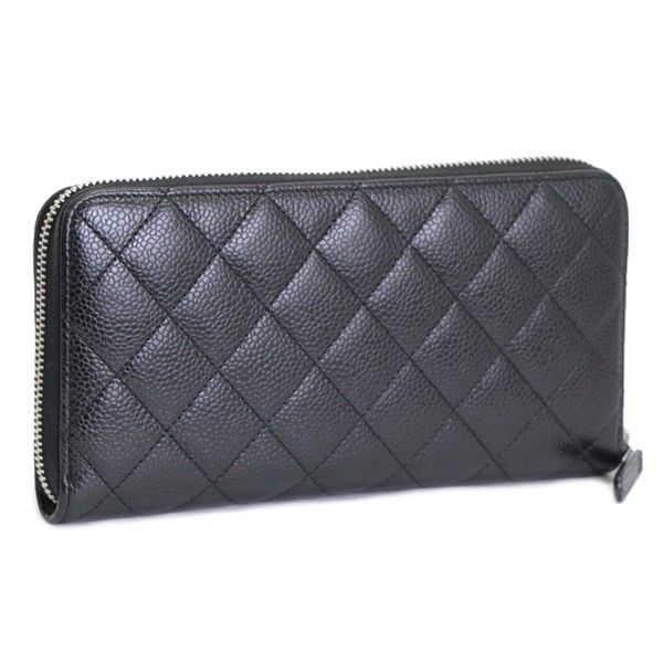 CHANEL マトラッセ　長財布 黒 マトラッセ シャネル 長財布 クラシック ロングジップ