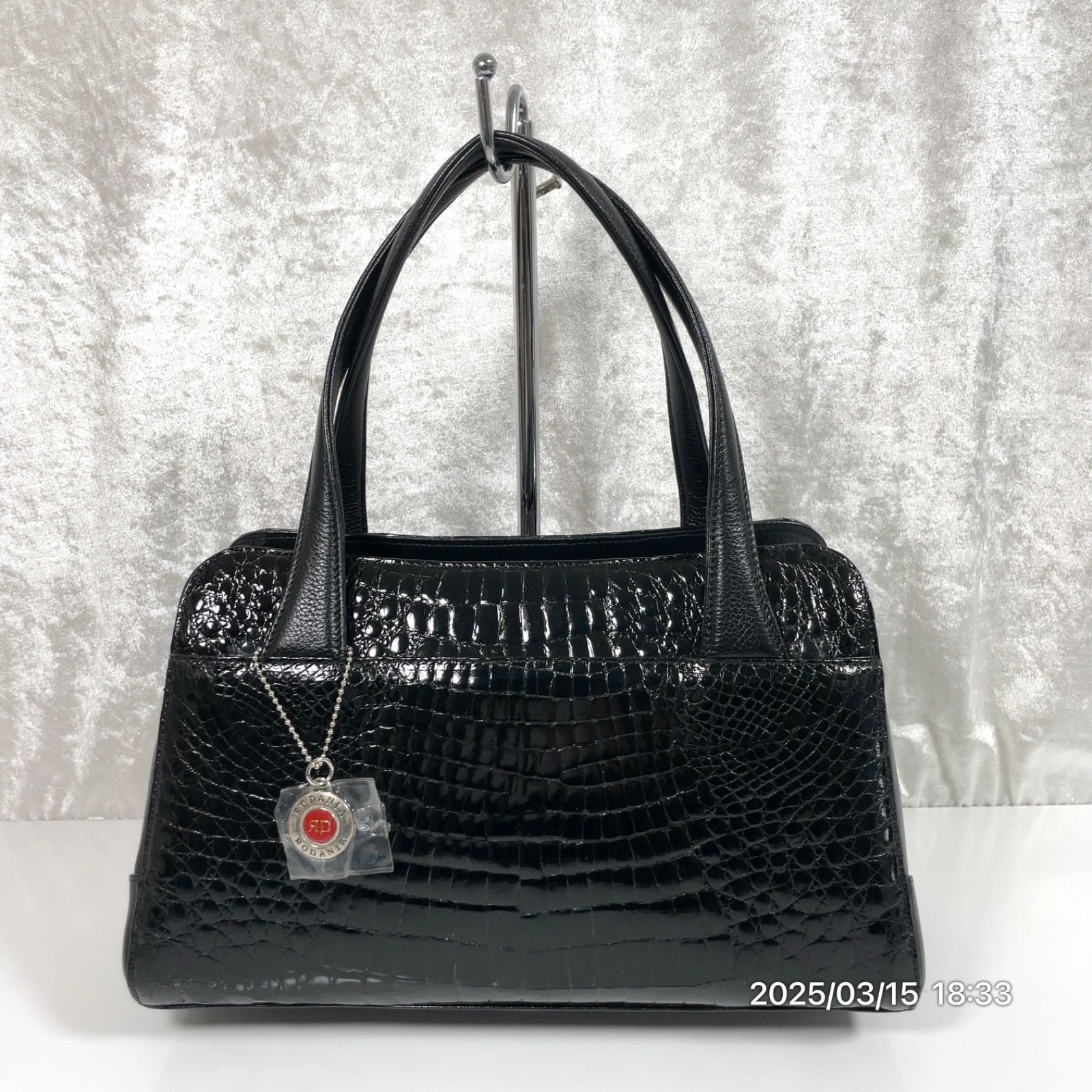 極美品 RODANIA ロダニア JRA ワニマーク クロコダイルシャイニー 