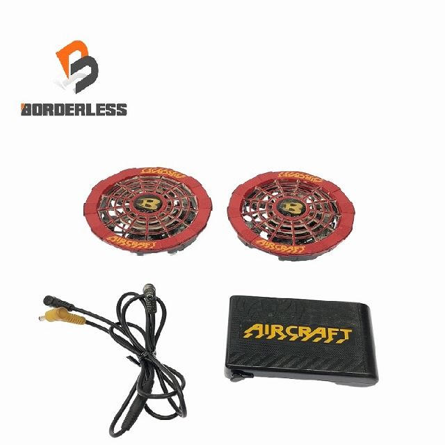 セット BURTLE バートル 12V 空調作業服用バッテリー AC230 ファンユニット 赤 ファンケーブル付 エアークラフト 京セラ 108289