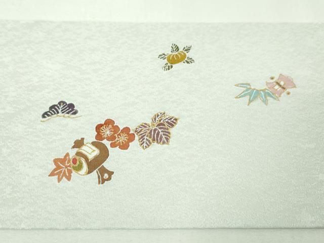 平和屋本店□極上 東京友禅作家 田邊慶昴 九寸名古屋帯 龍 宝尽くし 月  