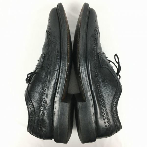 70s-80s?/USA製/Vintage☆ロングウイングチップ アメリカンブローグ 黒 