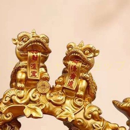 獅子 ライオン 置物 オブジェ 豪華 風水グッズ オーナメント 装飾品 運気 風水 開運 健康運 出世運 家庭運 家内安全 銅製 財運 縁起物 インテリア かっこいい NEXPOTALLINN_EU