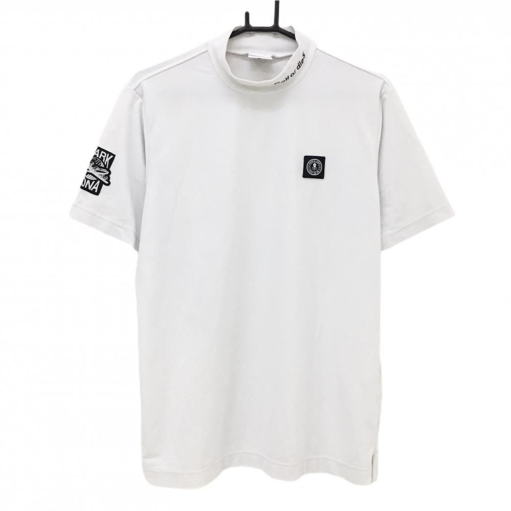 超美品】マークアンドロナ 半袖ハイネックシャツ 白×黒