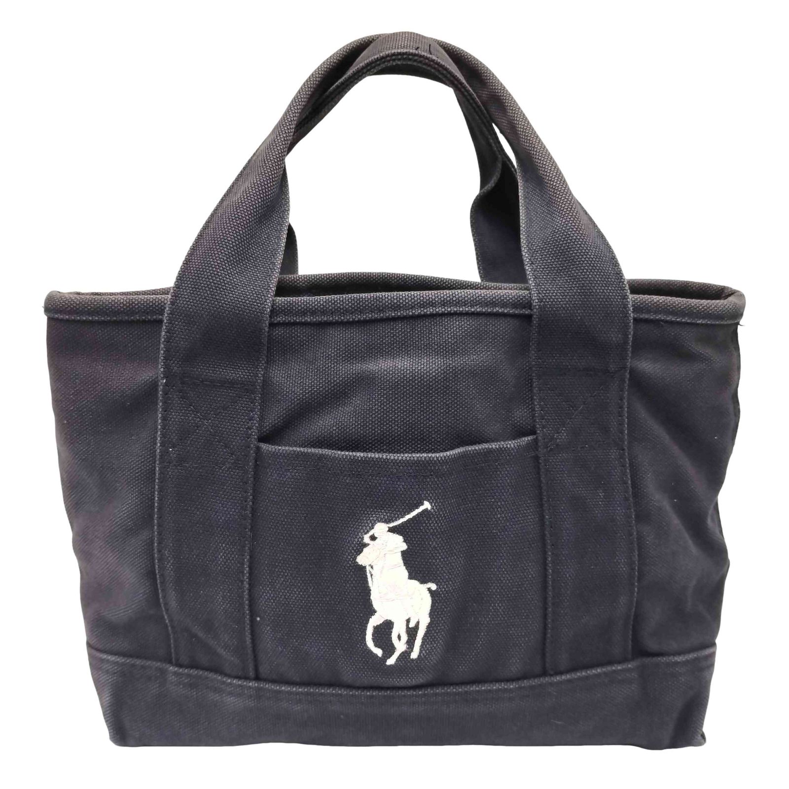 ポロラルフローレン デニム ハンドバッグ ミニトート ネイビー ポニーロゴ ポロラルフローレン POLO RALPH LAUREN ポニー刺繍 ネイビー