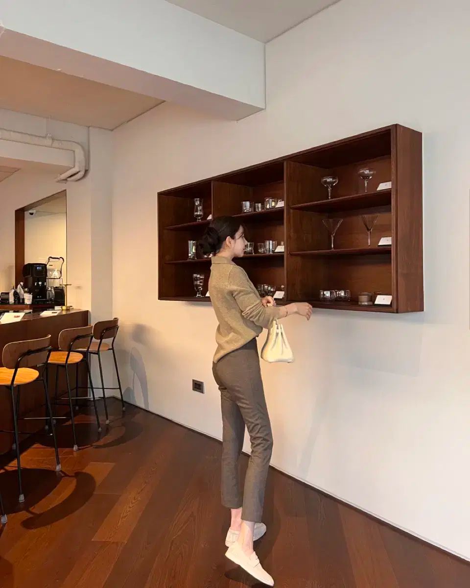 THE MANON ウール麻 スラックス ブラウンM