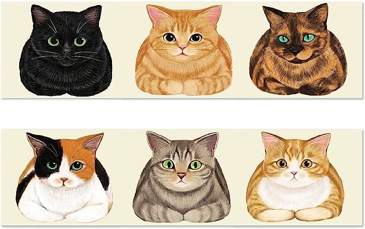Famimueno トイレットペーパー ケース かわいい 猫 ねこ ネコ キャンプ カバー 車中 持ち運び( 黒・茶トラ・サビ色と三毛・キジトラ・茶白のセット，  _)