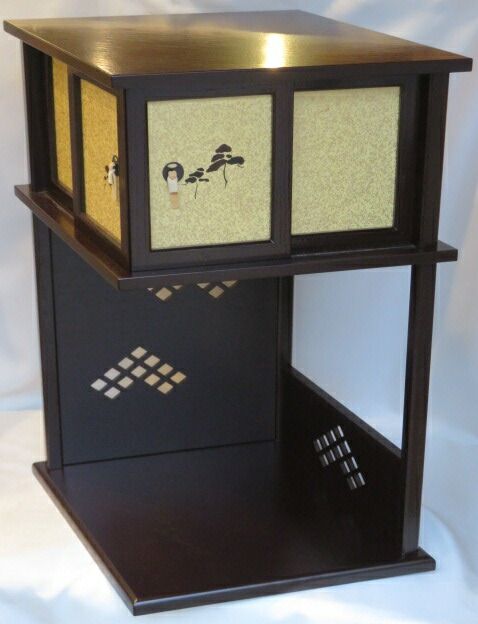 十月◆特売品 山中塗 助田宗明作 裏千家流 淡々斎好写 溜掻合塗 徒然棚 税込 送料込 超