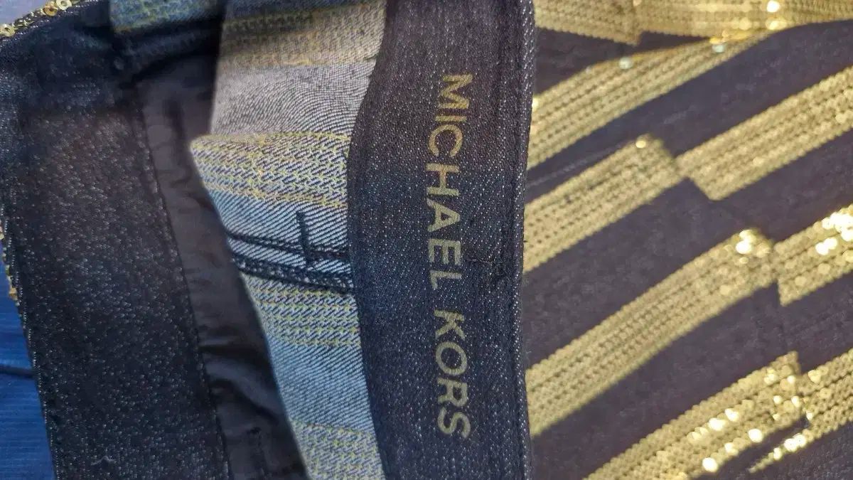 MICHAEL KORS マイケルコース スパンコール ブラックコットンストレッチミニスカート 27