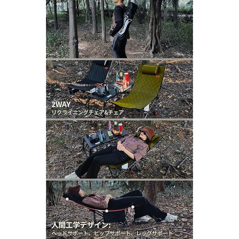 【新品・未使用】DesertFox キャンプチェア リクライニング 2脚　黒 Amazon.co.jp: DesertFox リクライニングチェア キャンプコット