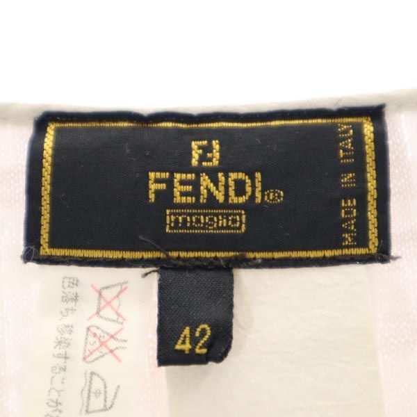 フェンディ イタリア製 ロゴ総柄 ワンピース 42 アイボリー系 FENDI  