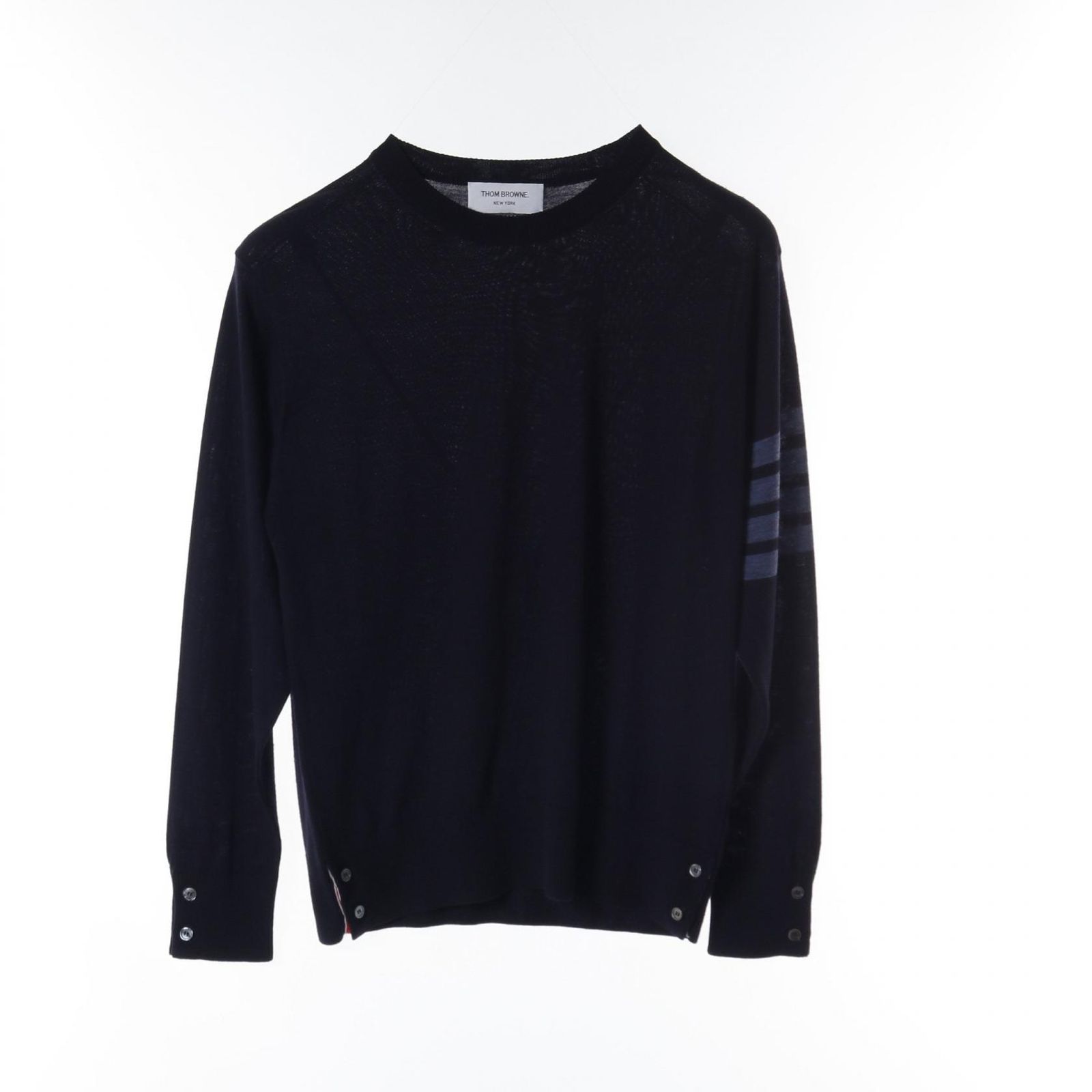 トムブラウン THOM BROWNE ニット 4BAR ネイビー/グレー ウール 