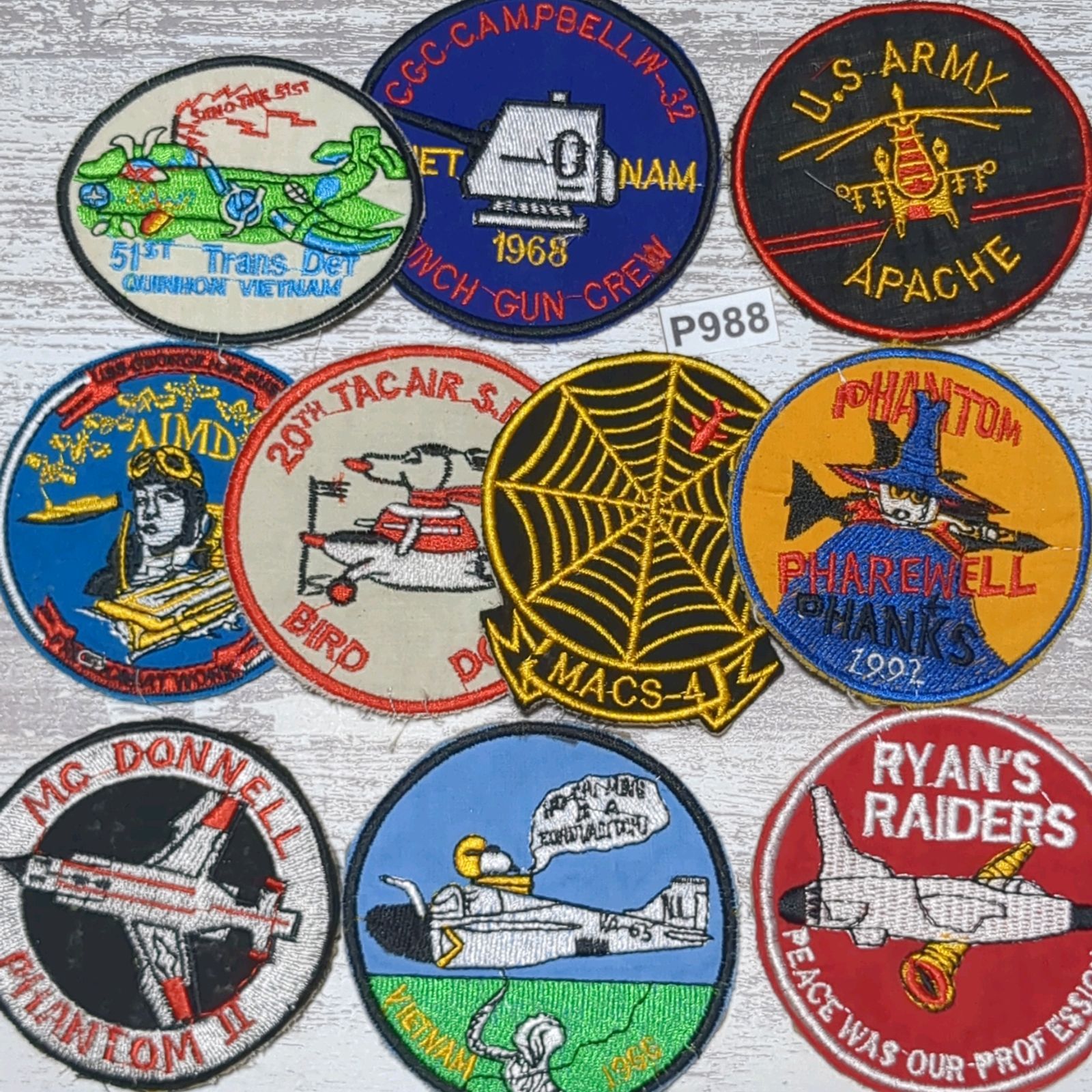 ☆P988 乗り物 ベトナム 戦争 ワッペン 10枚