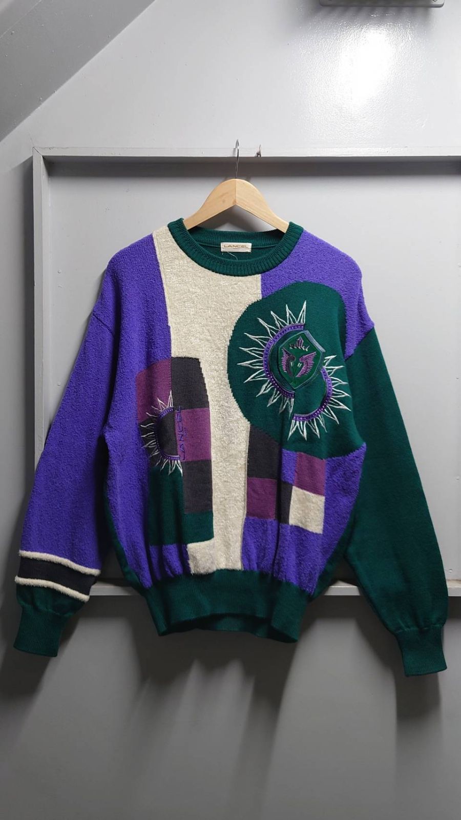 90’s Lancel アシンメトリー デザインニット セーター L