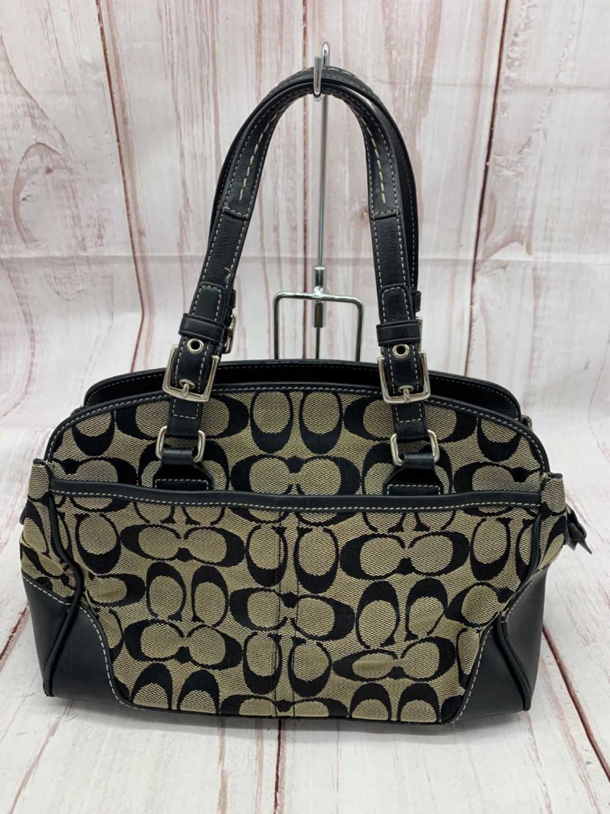 【美品】コーチ ハンドバッグ シグネチャー F15443 キャンバス　A3 COACH - 【美品】コーチ ハンドバッグ シグネチャー F15443