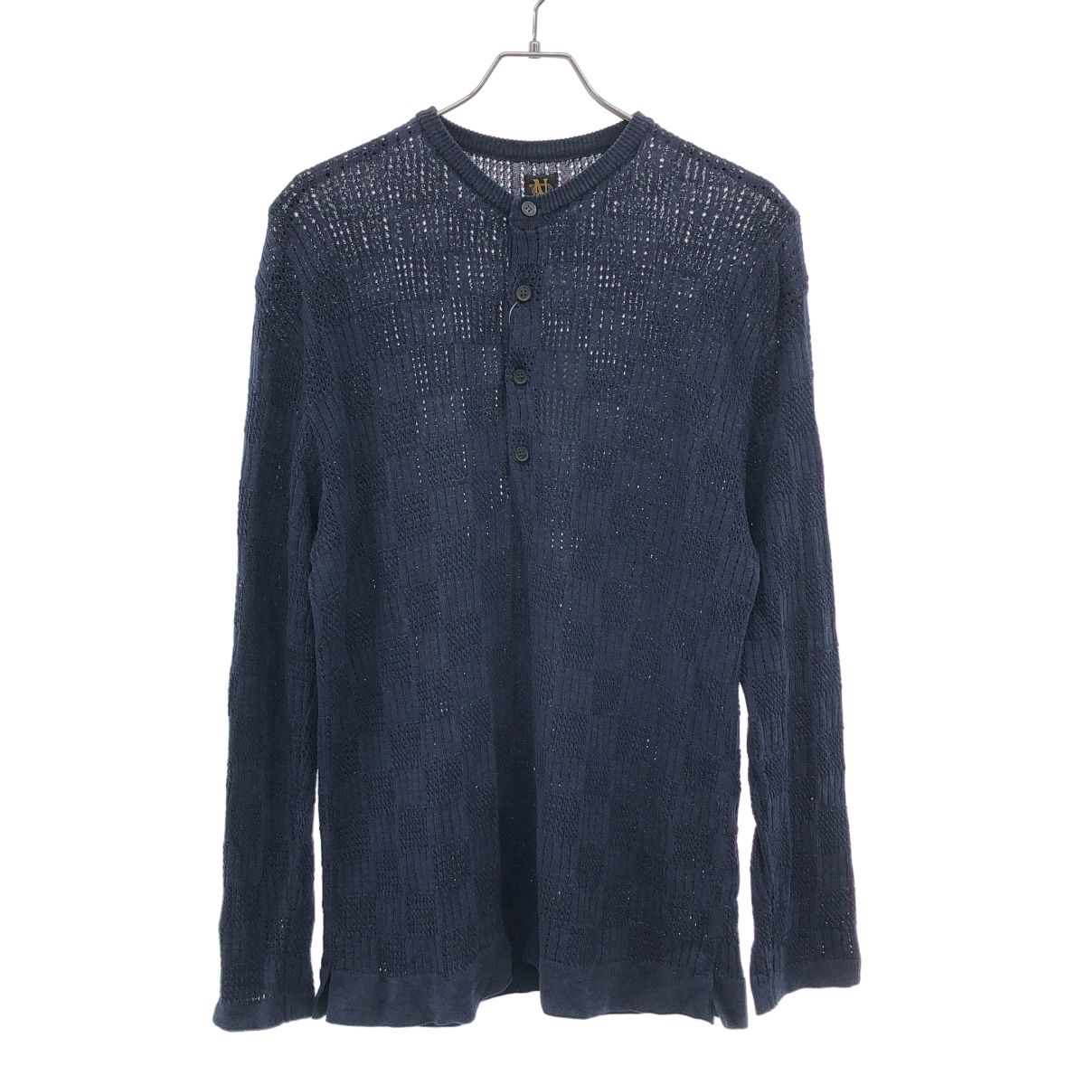 BATONER バトナー 24SS ヘンリーネック ニット ポロシャツ BN-24SM-079 ネイビー 3