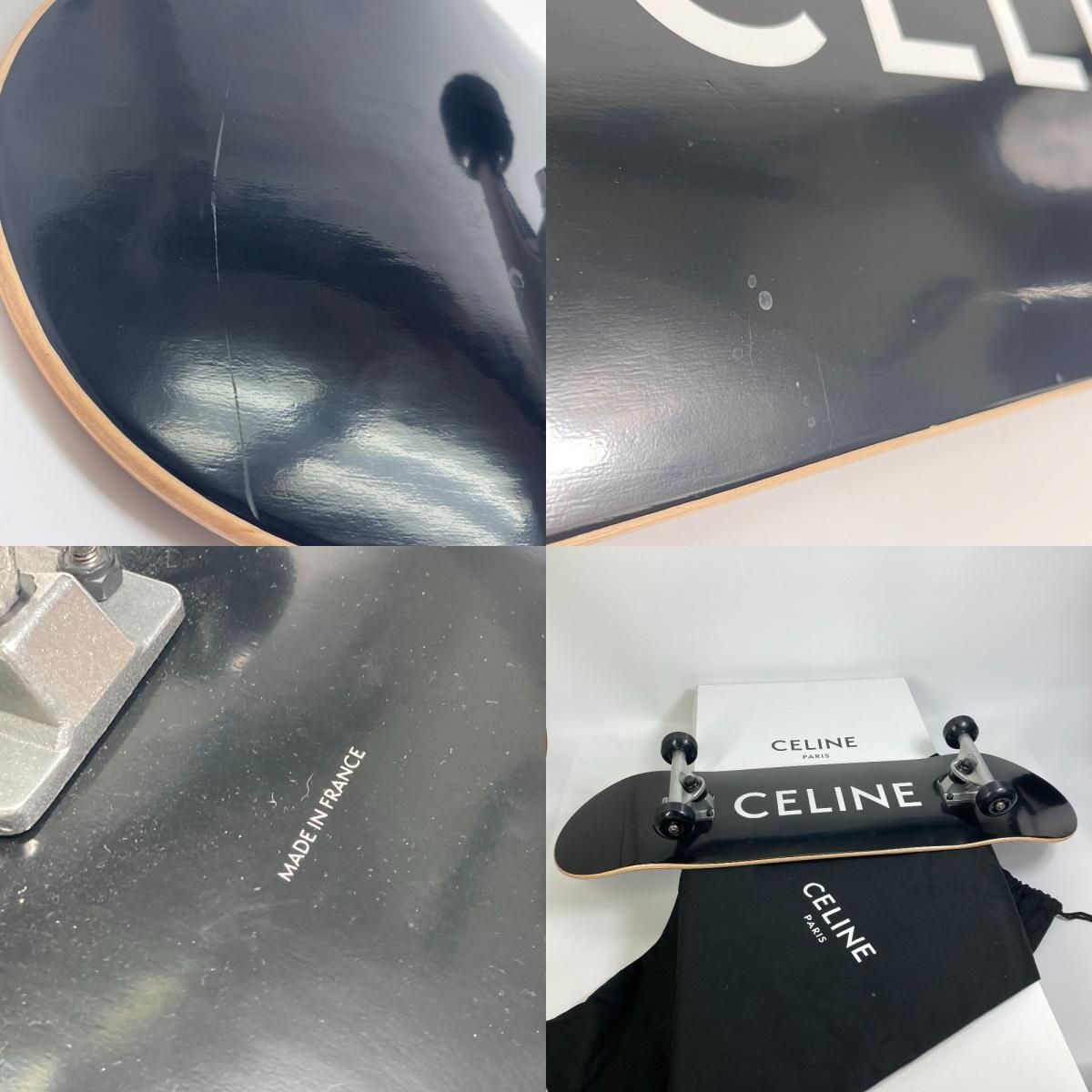 CELINE セリーヌ 雑貨 ロゴ スケートボード オブジェ ウッド ブラック ...