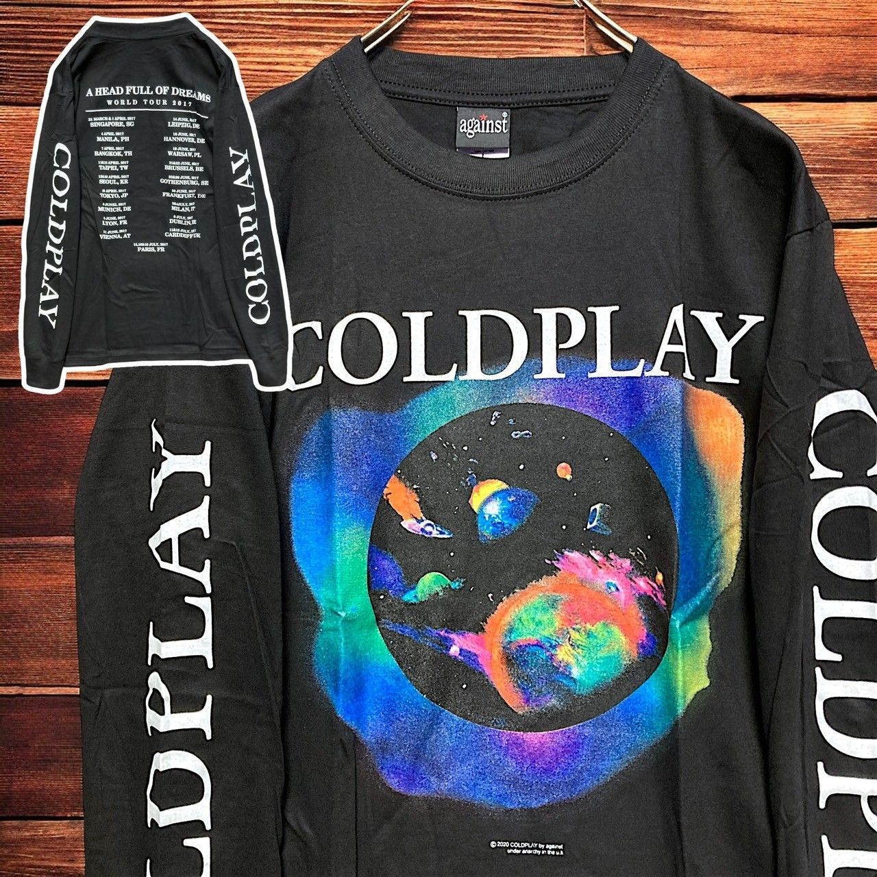⭐︎ 長袖 Tシャツ ロンT コールドプレイ COLD PLAY 黒 tee ティー