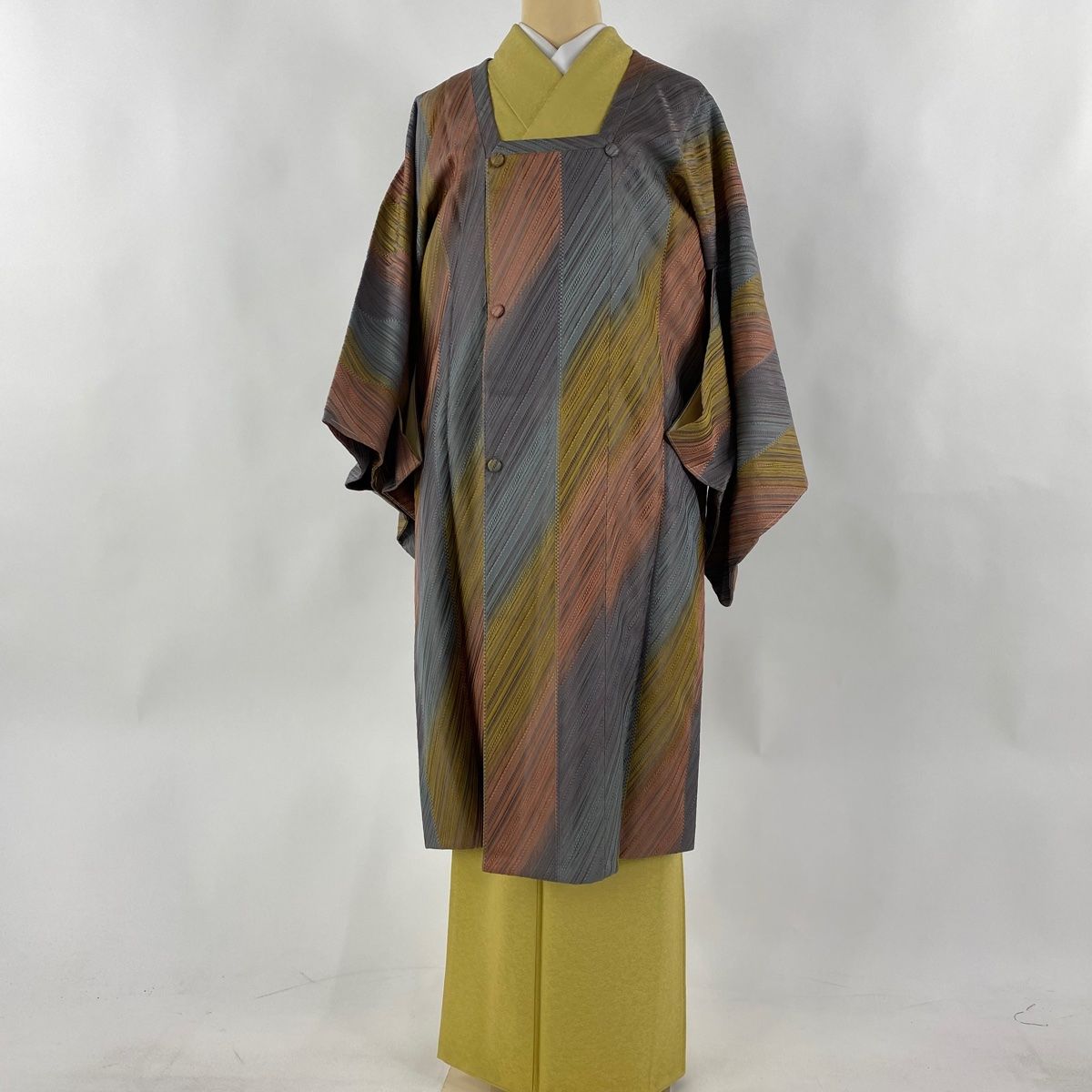 羽織 抽象模様 ベージュ お洒落 くすみカラー 着物 033a d 振舞い 