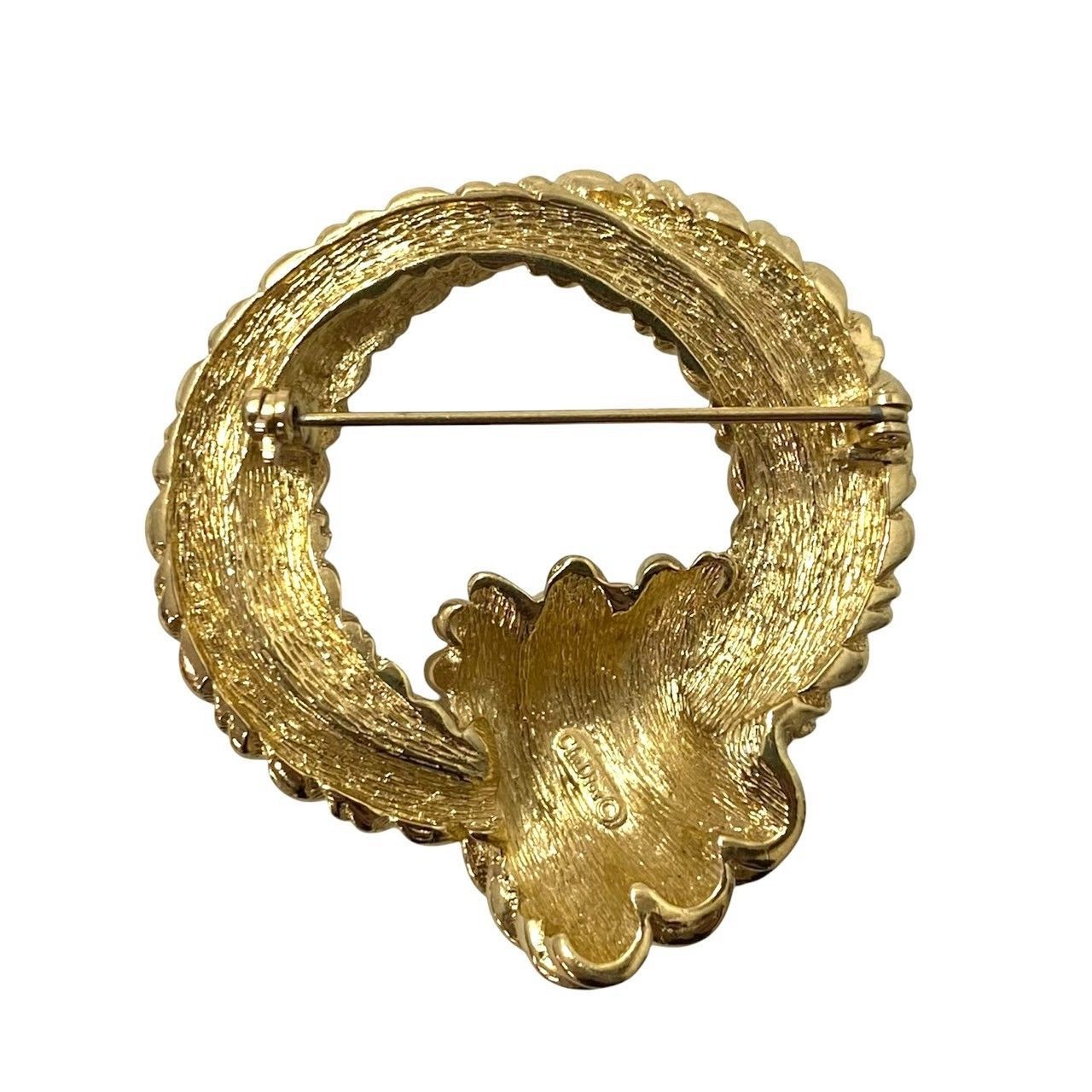 Dior】ピンブローチ ゴールド/金 カラー ロープ リース コサージュ