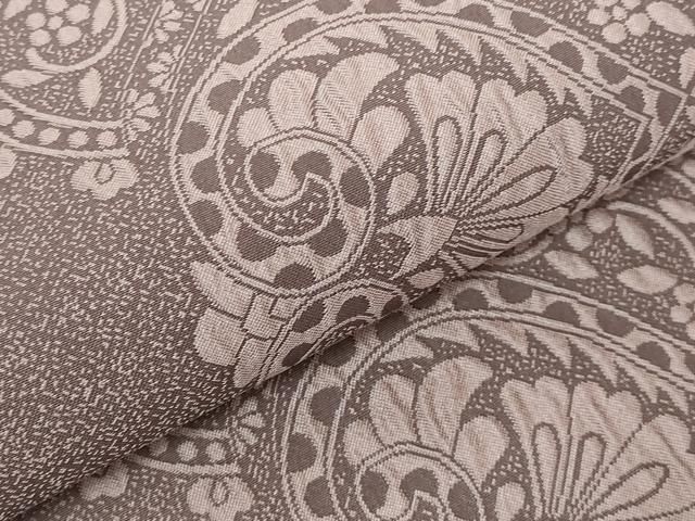 平和屋着物□極上 両面 全通柄袋帯 名物裂横段文 二重織 逸品  