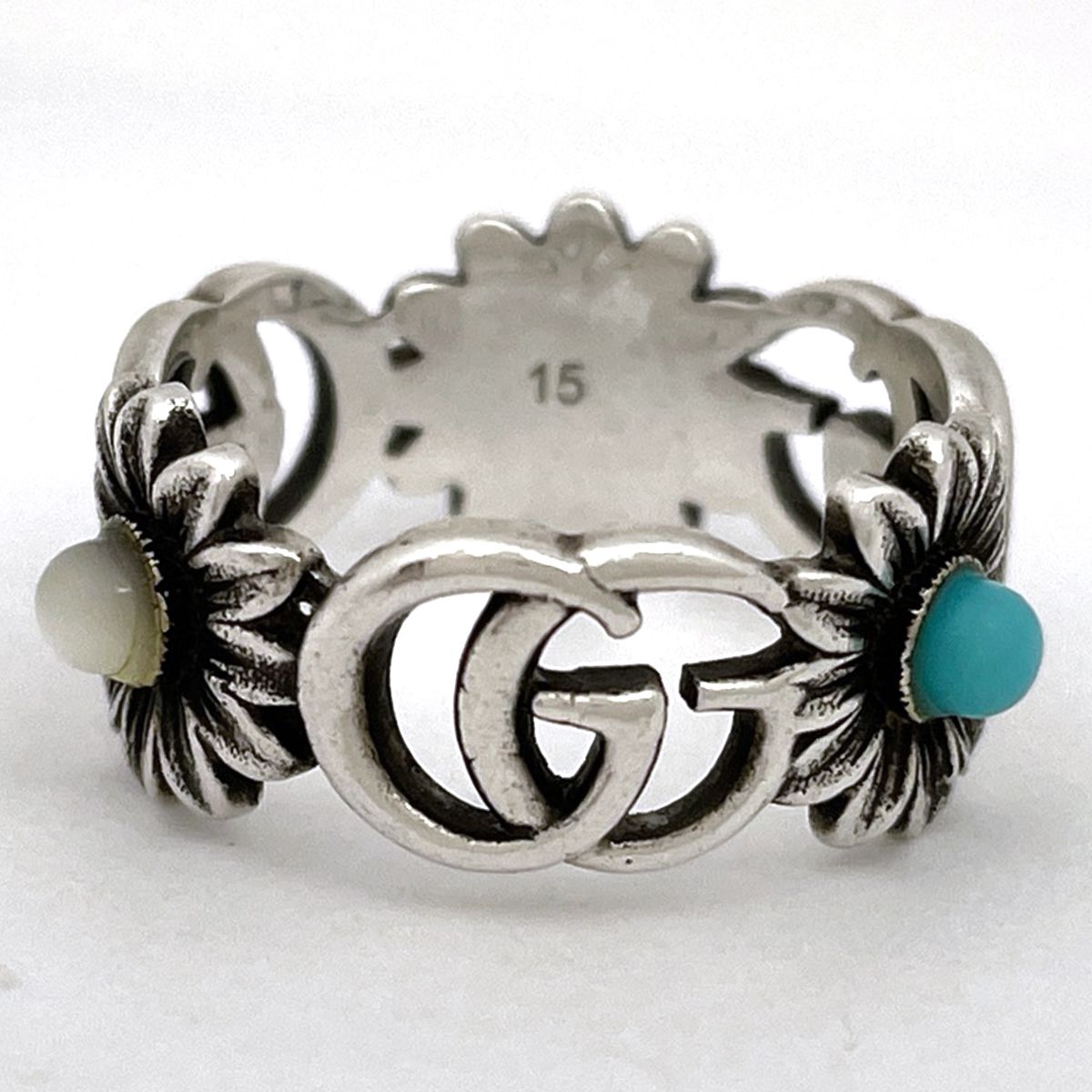 グッチ GUCCI ダブルG マザーオブパール リング 指輪 フラワー リング