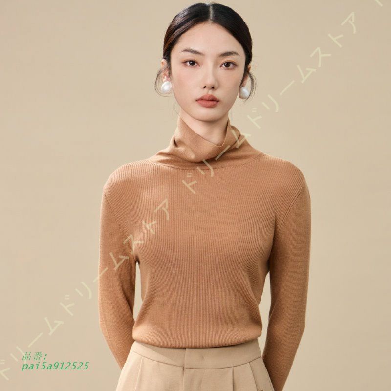  プルオーバー ニット セーター レディース トップス カットソー ストレッチ インナー 秋冬 柔らかい タイト シンプル カジュアル 長袖 無地 pai 5 a 912525 ノースリーブ ニット セーター