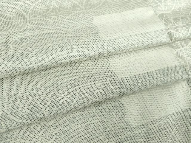 平和屋着物○本場大島紬 白大島 9マルキ 七宝花文 正絹 逸品 未使用  