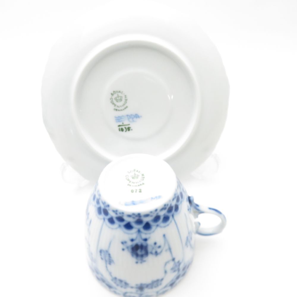 ROYAL COPENHAGEN ロイヤルコペンハーゲン ブルーフルーテッドフルレース デミタスカップ＆ソーサー 2客 ペア エスプレッソ モカ テーブルウェア SU13168C2 SKLAD-KIRPICHA_RU