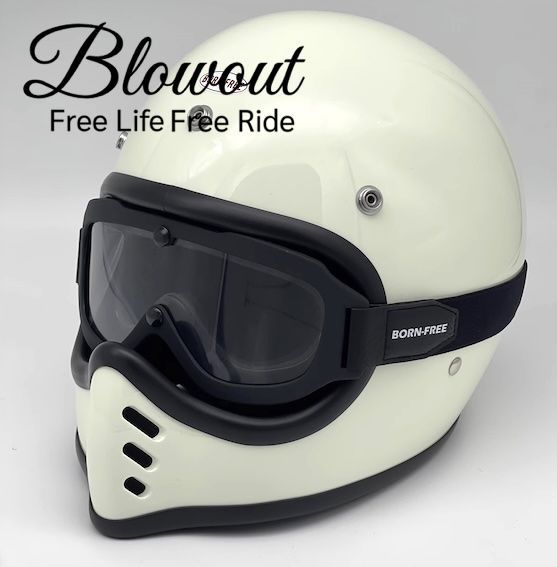 バイク ジェット ビンテージ ヘルメット BIG ゴーグル バブル シールド