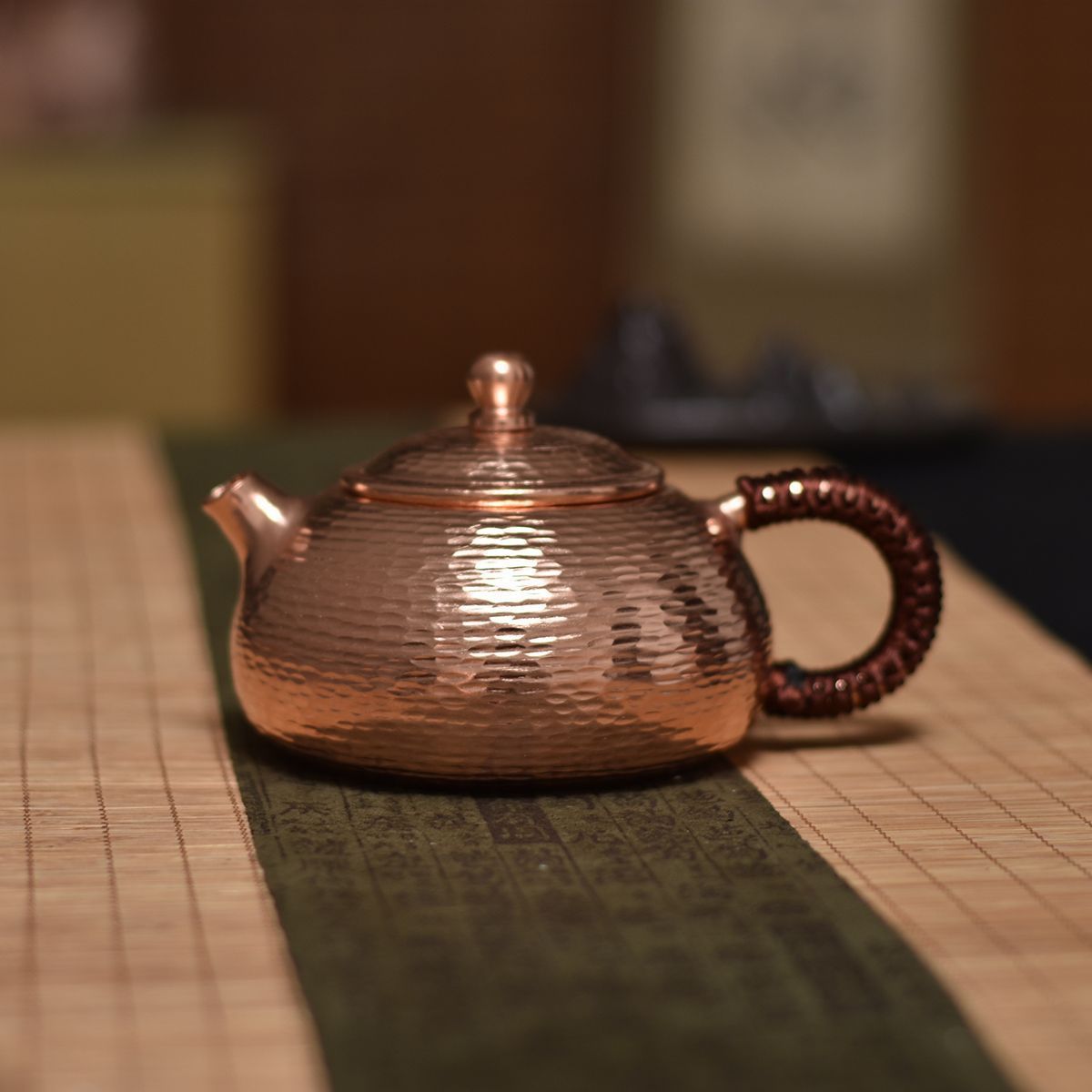 煎茶道 彫金 銅急須24 煎茶道 彫金 銅急須24 （煎茶道具買取）
