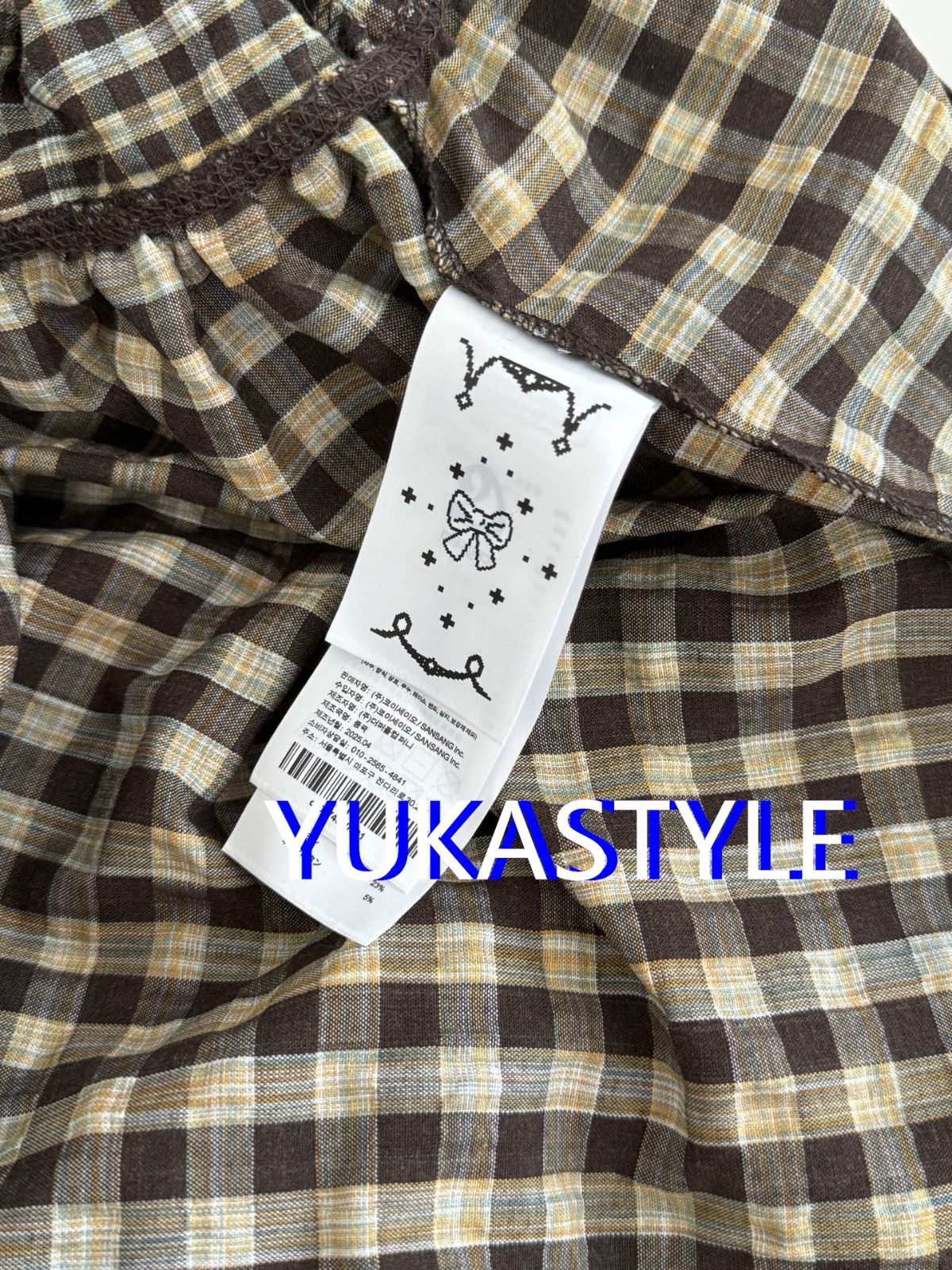 大小チェック柄拼接 ブロックデザイン