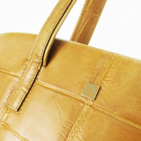 AIGNER アイグナー　ボストン　レザー　ブラウン　茶色 luxury-women-aigner-used-