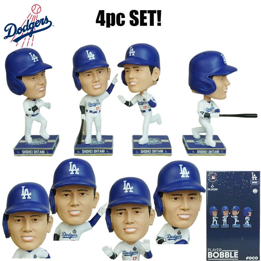 大谷翔平 ボブルヘッド シリアルナンバー入り 4パック ミニビッグヘッド ボブルヘッド フィギュア 4.5inch MLB 4pack Mini Bighead Set LA DODGERS ロサンゼルス ドジャース メジャー リーグ インテリア