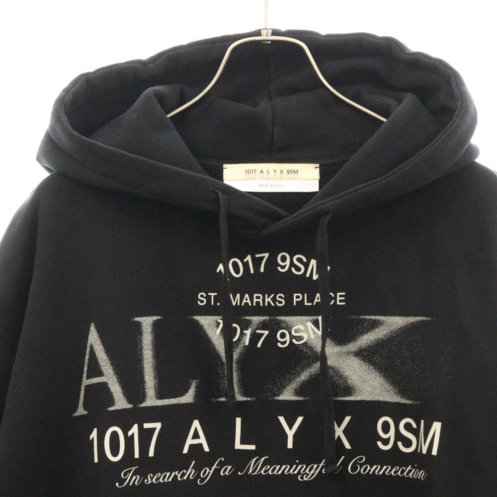 1017 ALYX 9SM (アリクス) 23SS オーバーサイズロゴプルオーバーフーディーパーカー AAUSW0175FA02 ブラック - メルカリ