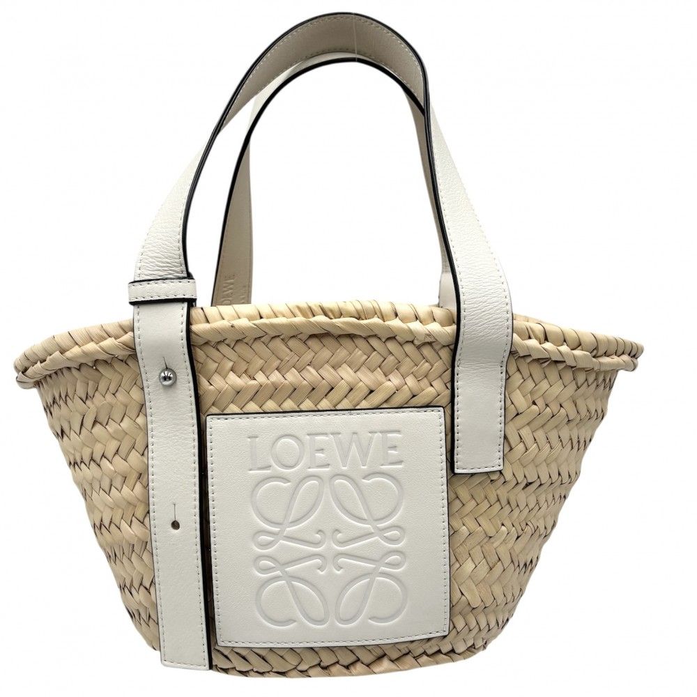 LOEWE＊ロエベカゴバッグスモール＊ホワイト （美品 ロエベ かご