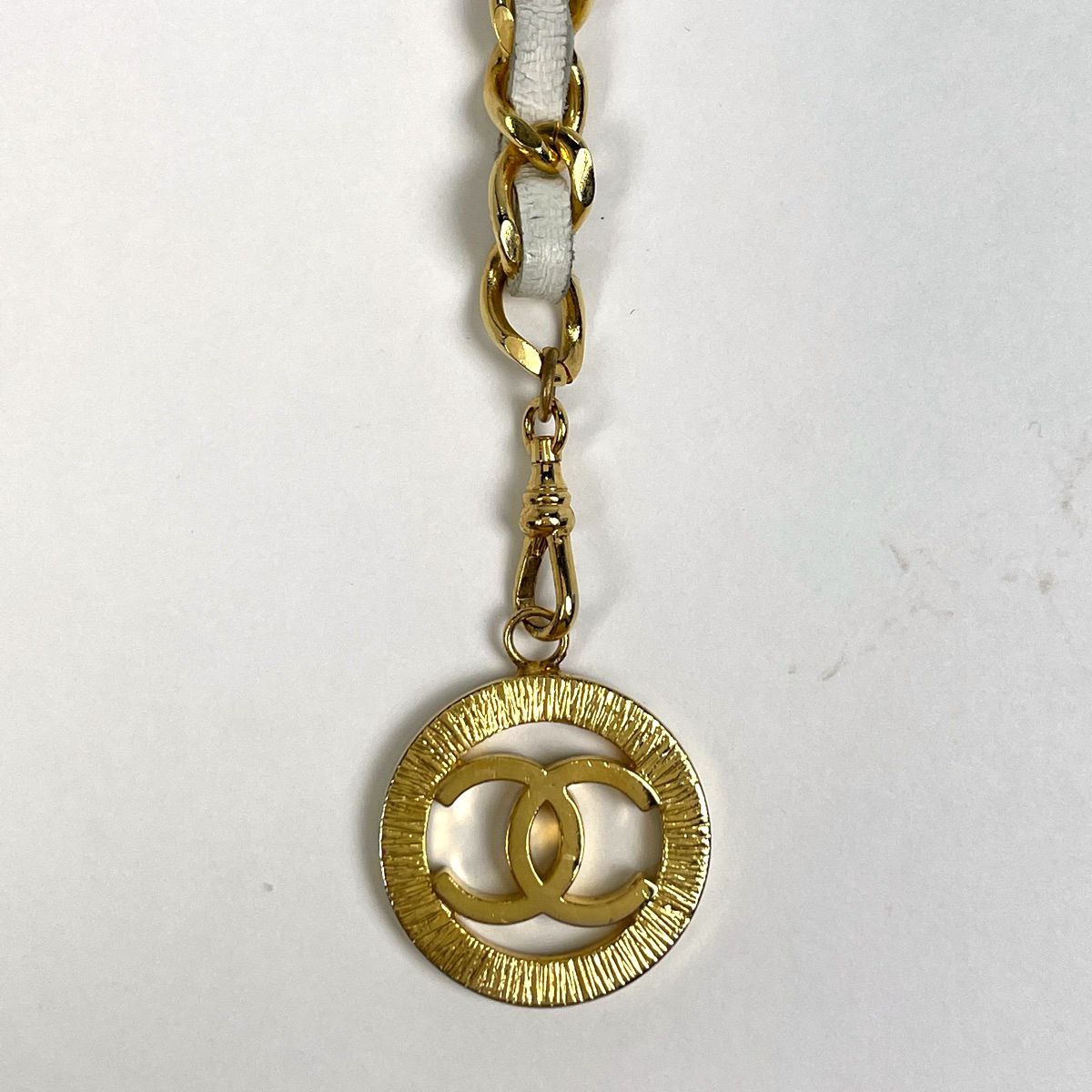 シャネル CHANEL ココマーク チェーン ベルト 3連 GP レザー