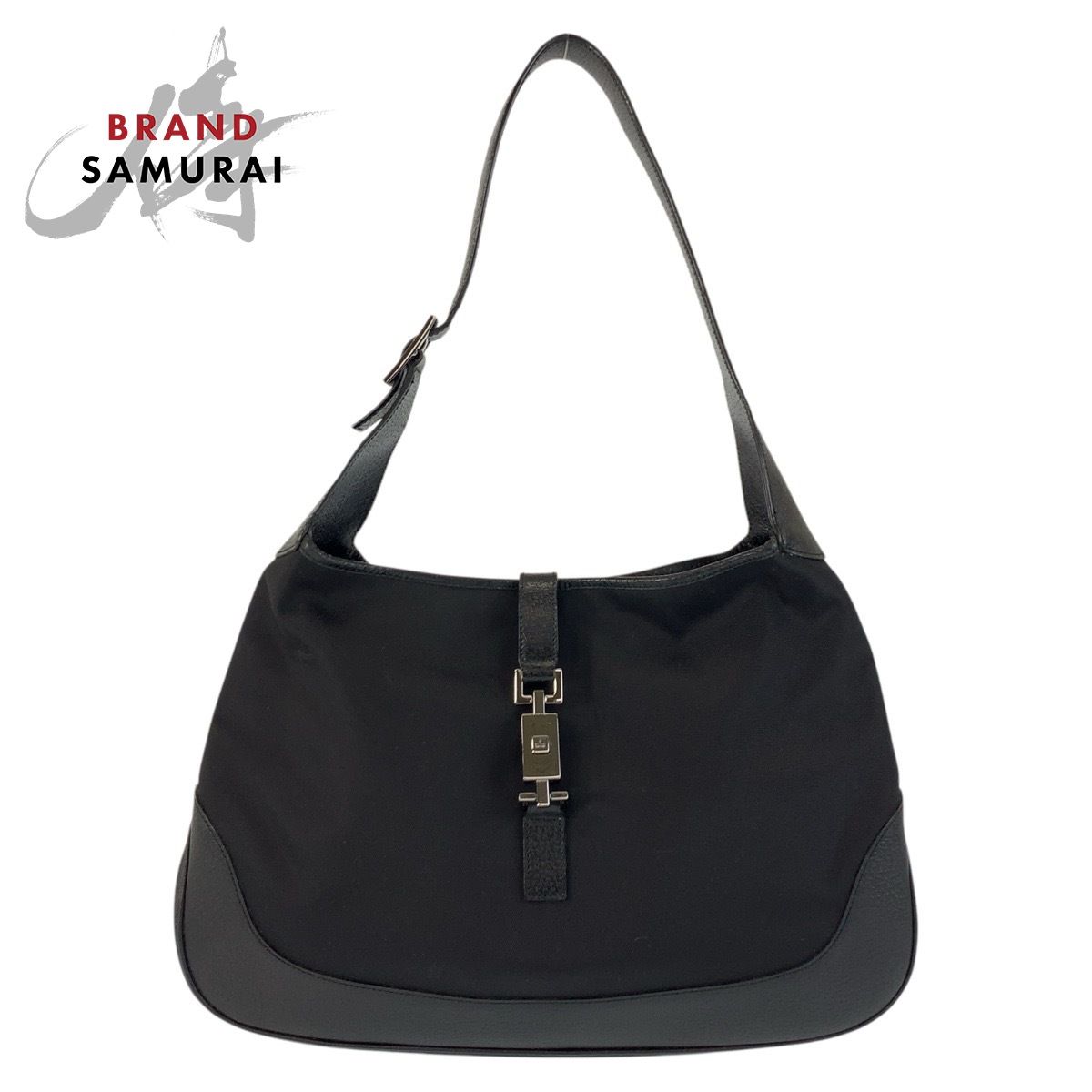 美品 GUCCI グッチ ジャッキー ブラック 黒 ナイロン/レザー 001