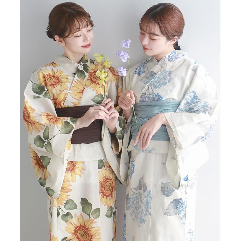 KYOETSU] [キョウエツ] 浴衣セット 変わり織 生成り ワンピース 2点