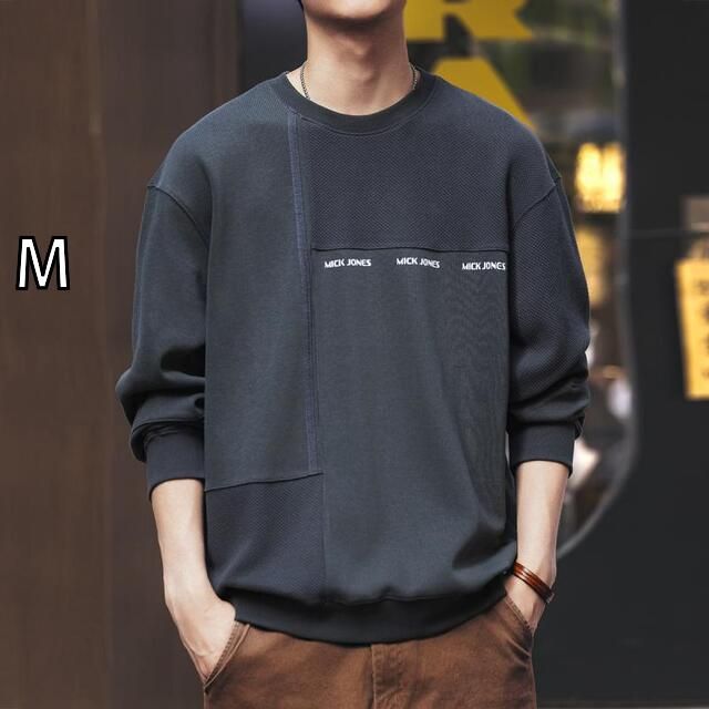 [M  ]メンズ ファッション 服  オシャレ シンプル 大人 かっこいい 大きいサイズ ストリート 紳士服 緑 長袖 スウェット シャツ 秋 プリント カジュアル ラウンドネック ジャケット