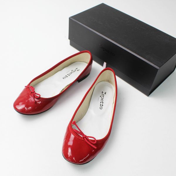 新品?正規品 repetto レペット バレーシューズ エナメル レッド リボン 