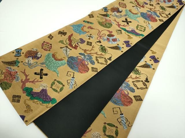 平和屋着物○六通柄袋帯 宝尽くし 金糸 正絹 逸品 DAAV6770ps - メルカリ